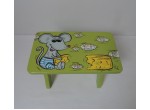Dřevěná stolička-myška-zelená