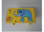 Dřevěná stolička-žlutá slon