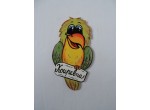 019-Cedulka na dveře-papoušek vyřezávaný