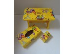 Dřevěná stolička-ptáčci-žlutá