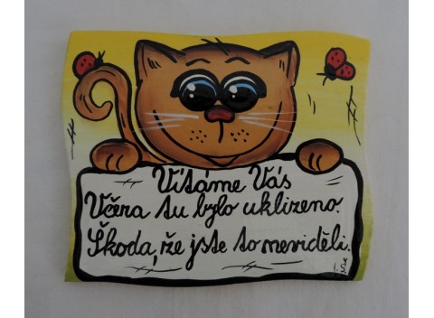 015-Cedulka na dveře-kočka-vtipná