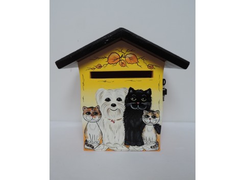 024-Poštovní schránka-domeček-kočičky a pes