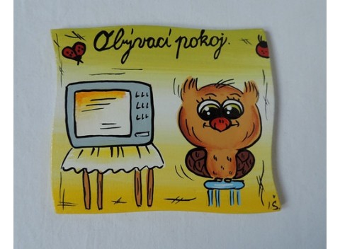 006-Cedulka na dveře-sova
