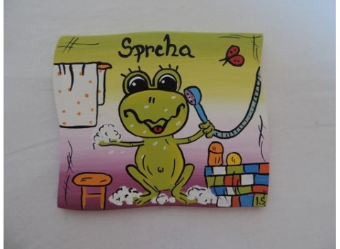 Cedulka na dveře-žabka