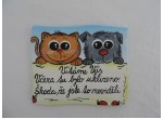 014-Cedulka na dveře-pes a kočka-vtipná