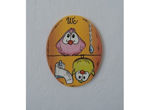 016-Cedulka na dveře-ovál pipi hnědá-wc