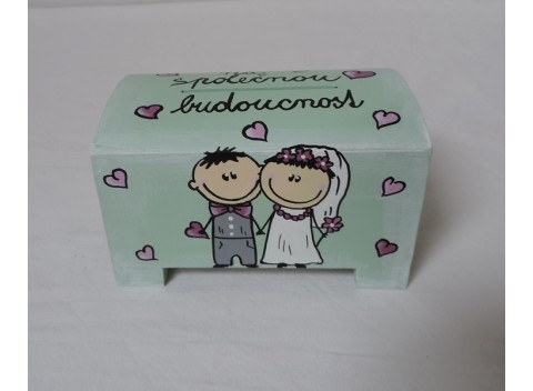 Pokladnička-kasička pro novomanžele-zelená