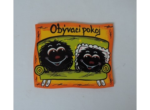 Cedulka na dveře-obývák-pavouček